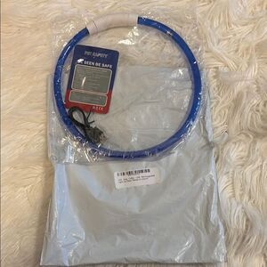 Blue USB rechargeable flashing collar for Safe Walks with your pet